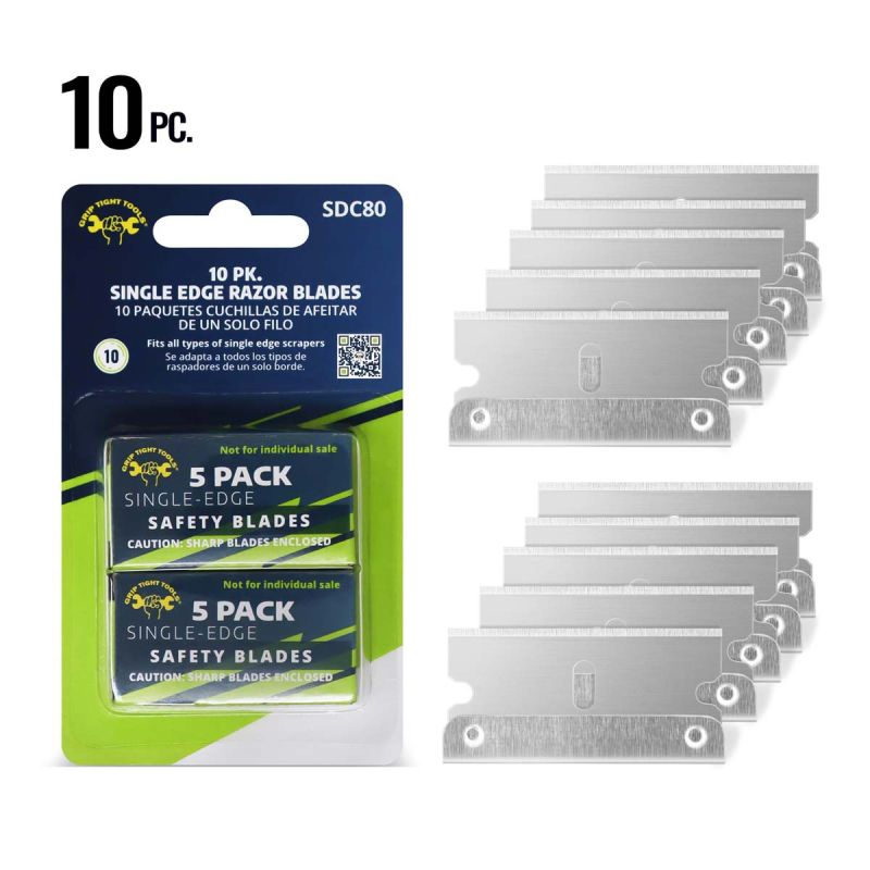 Grip Tite Tools 10 PK. Single Edge Razor Blades SDC80
