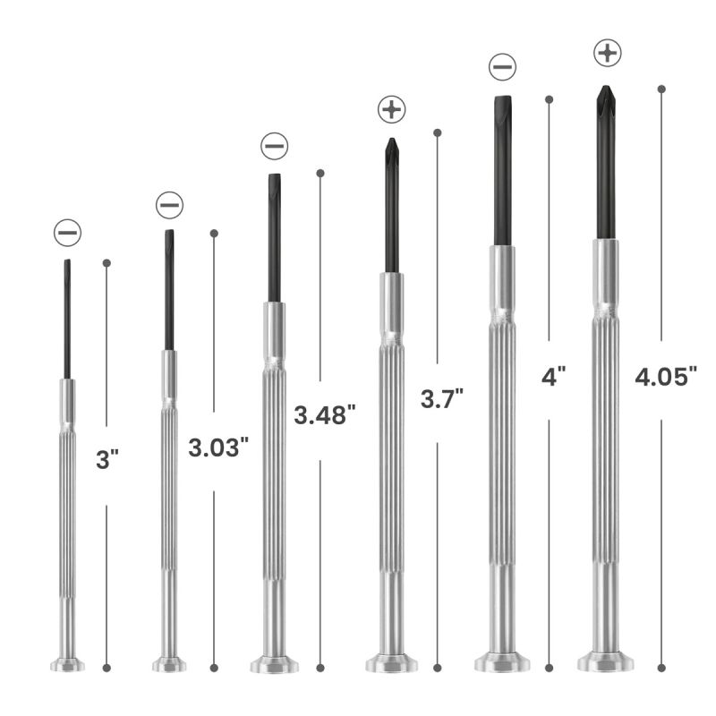 Grip Tite 6 PC Precision Screwdriver Set SDC11 (1.2mm, 1.4mm, 2mm, #0, 3mm, #1)