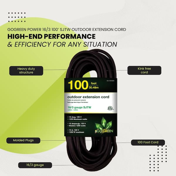 14/3 SJT W-A UL 25' ORANGE EXTENSION CORD INDOOR/OUTDOOR 15A