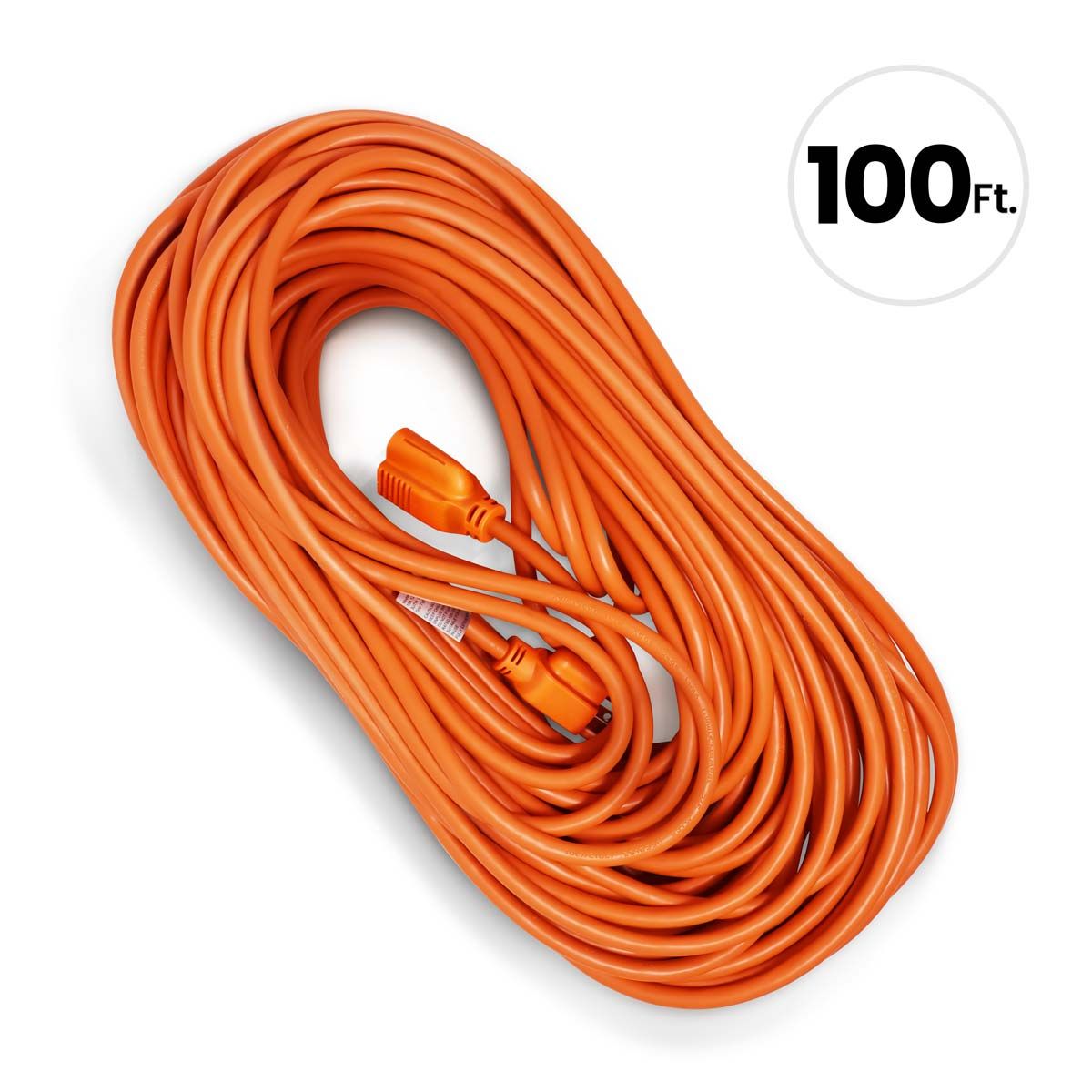 100 FT Outdoor Extension Cord, 16-3 SJT, Orange-ECP100O