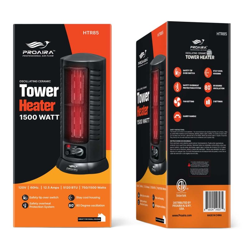 Proaira Oscillating Ceramic Tower Heater HTR85