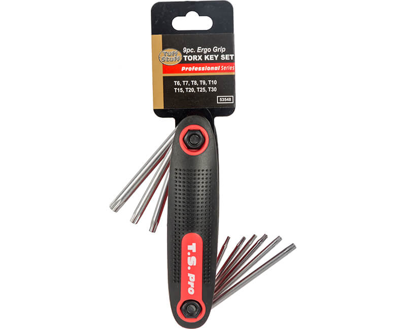 Tuff Stuff Professional Series-TSP53548 9 PC. ERGO GRIP TORX KEY SET T6, T7, T8,T9,T10, T15, T20, T25, T30