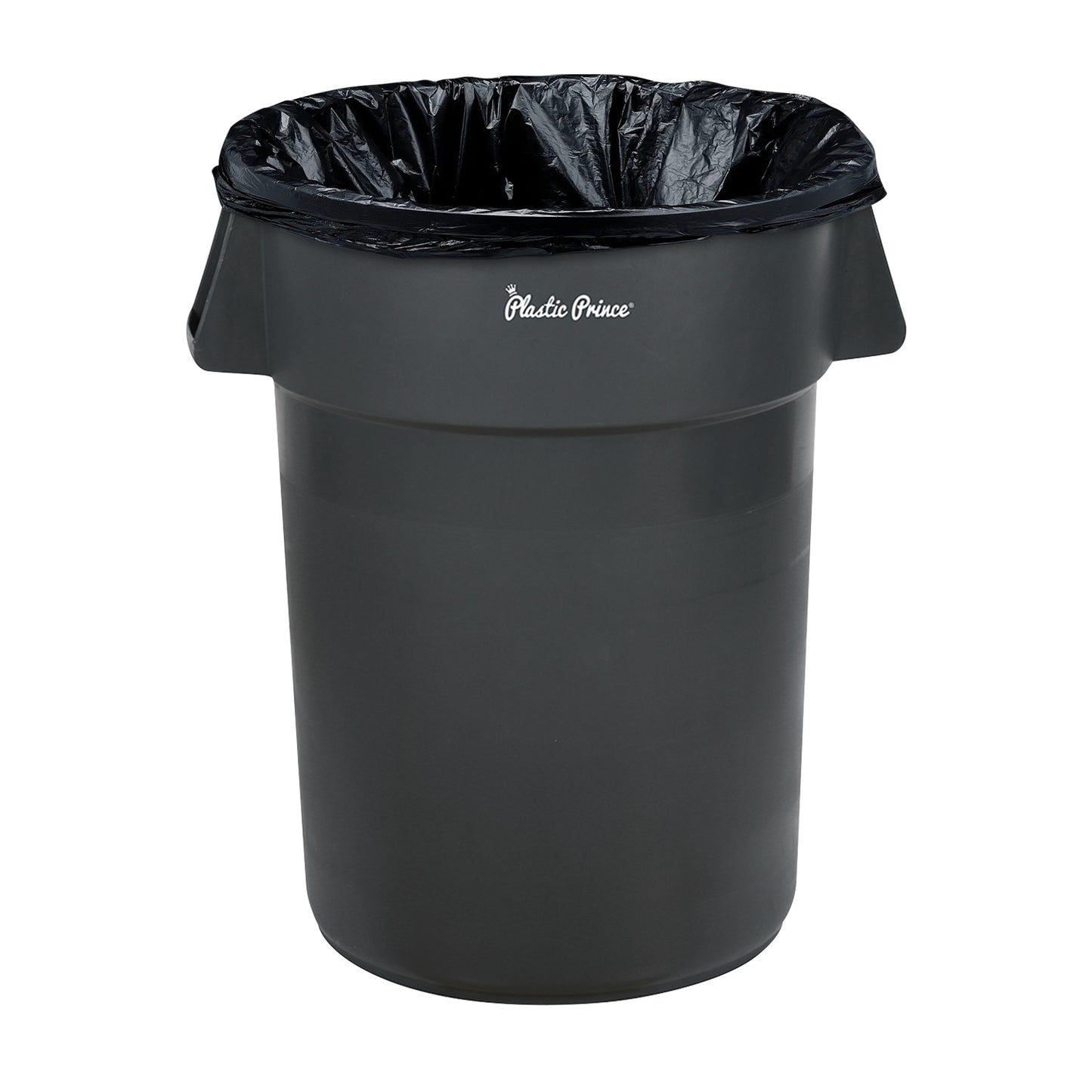 32-Gallon Gray Round Trash Can- P575-01013