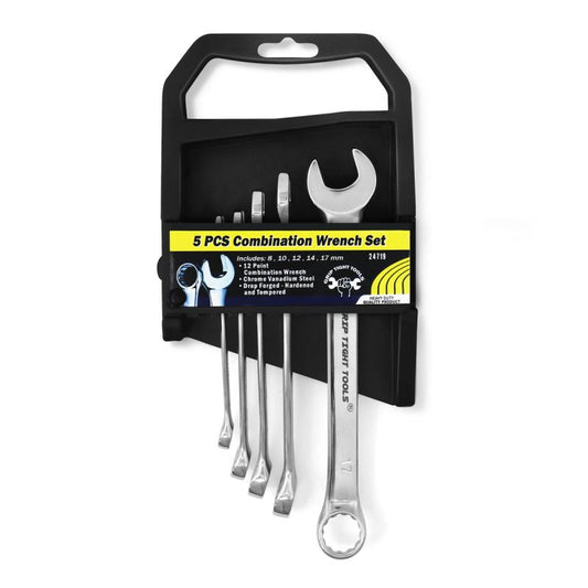 Grip Tight Tools Metric Combination Spanner Wrench 5PCs Set 24719