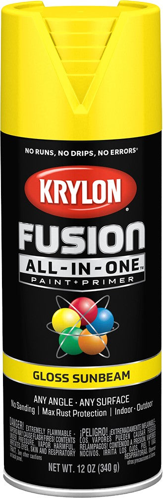 Clearance Krylon K02725007 12oz Gloss Sunbeam Fusion All-In-One Spray Paint