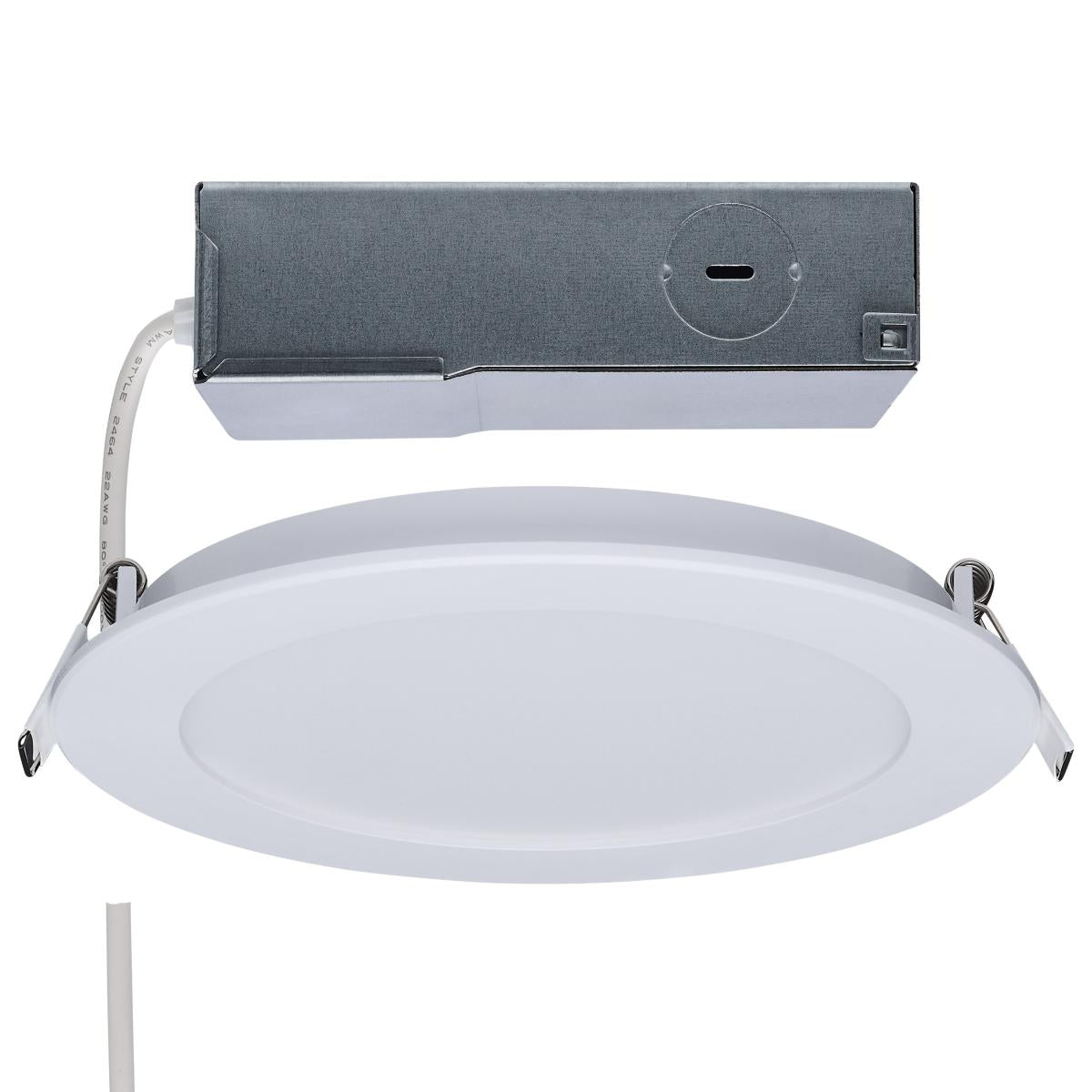 S11681  11WLED/DW/6/CCT/RND/FL/RD  11 Watt LED Direct Wire Performer Series Downlight; Remote Driver; 6 Inch; 27K/3K/35K/4K/5K CCT Selectable; Round; Flat Face; White Finish