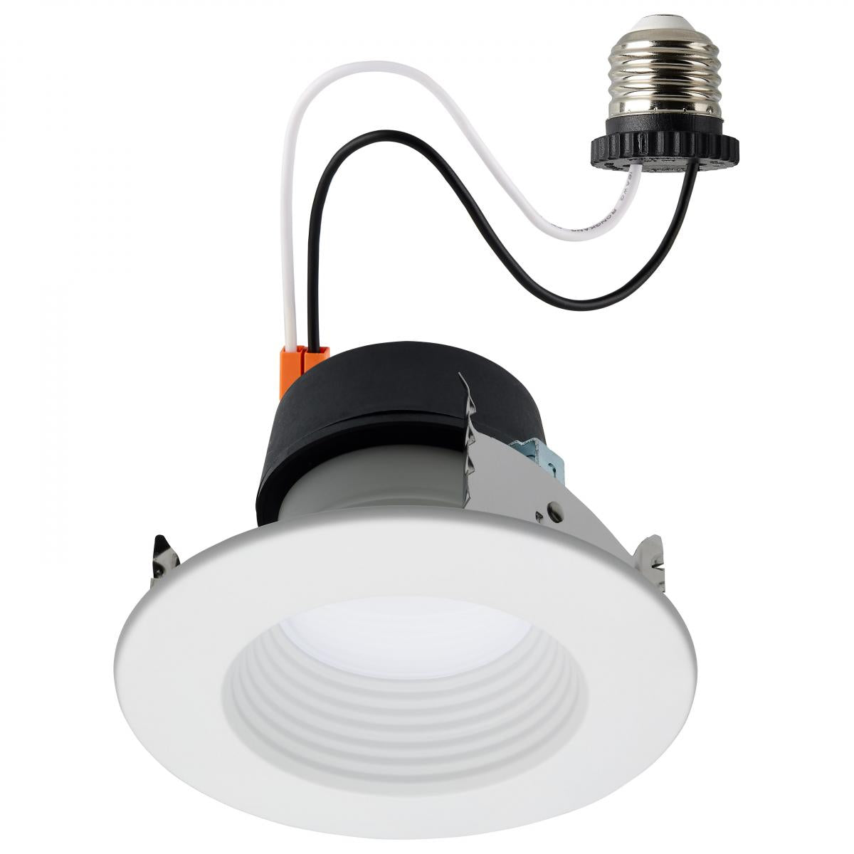 S11882  9.5WLED/DLR/4/WS/5CCT/RD/DB  Field Selectable LED Downlight Retrofit; Deep Baffle; 5.8/7/9.5 Watts; 27K/30K/35K/40K/50K CCT; 4 Inch; Round Shape; White Finish; 120 Volts