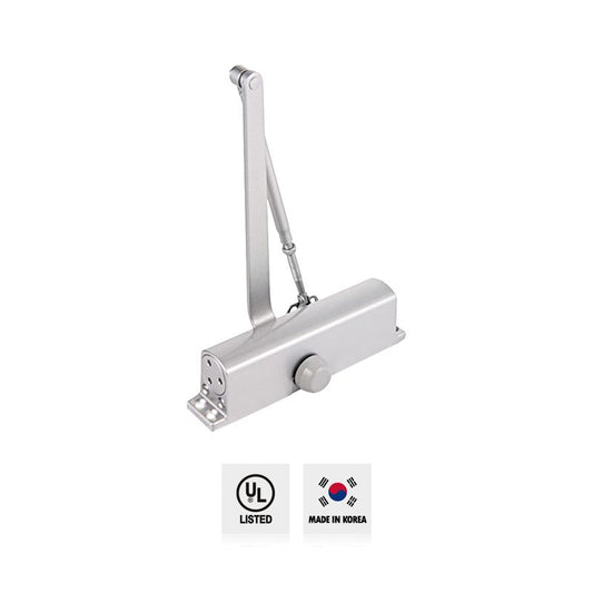 Premier Lock Door Closer- #4 Aluminum-Adjustable 2 Valves Mechanism- UL Listed - 65-80Kg/143-176Lb DC41