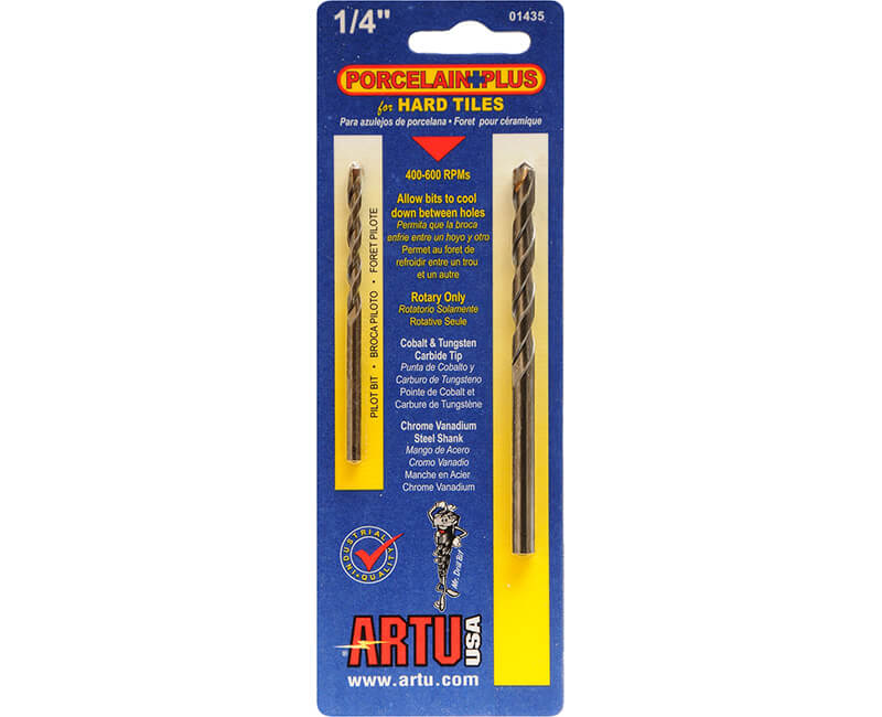 ARTU USA 1/4 PORCELAIN AND TILE BIT AND 5/32 PILOT BIT 01435