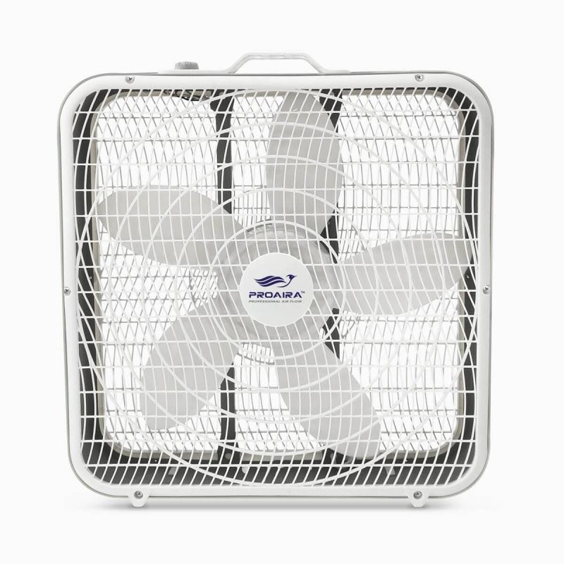 Proaira  20" Box Fan with 3 Speed Control and Carry Handle BF20W