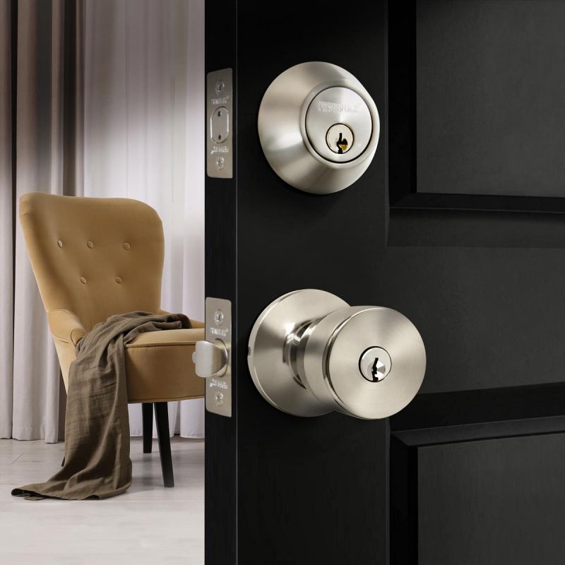 Combo Lockset - Tulip Knob - Solid Silver, KW1, Brass Finish-EDT01s