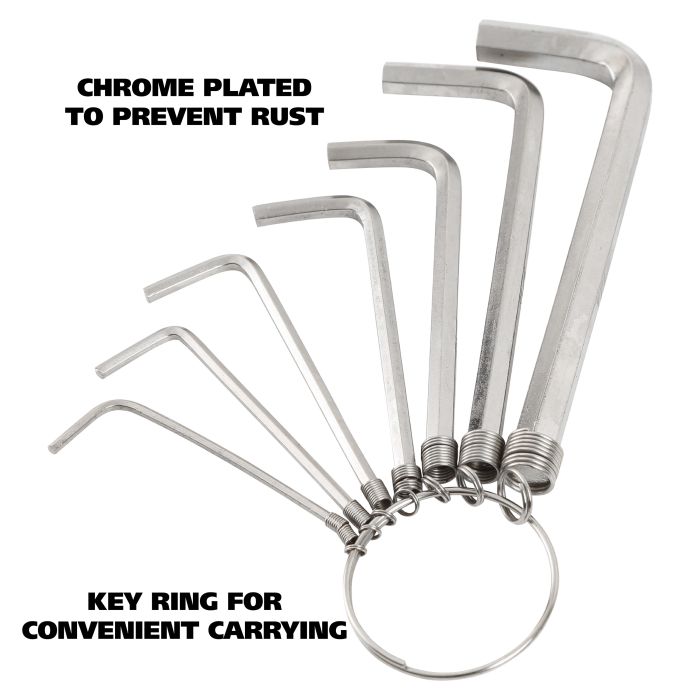 Great Neck HKM7C Hex Key Set Metric Silver 7PC