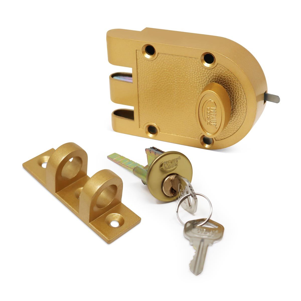 Jimmy Proof Deadbolt Lock - Die Cast in Bronze Lacquer Finish - 2 KW1 keys - Flat Strike- JP02F