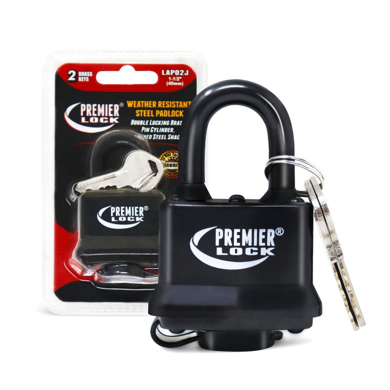 1-1/2" Laminated Padlocks Fully Black Jacketed-LAP02J