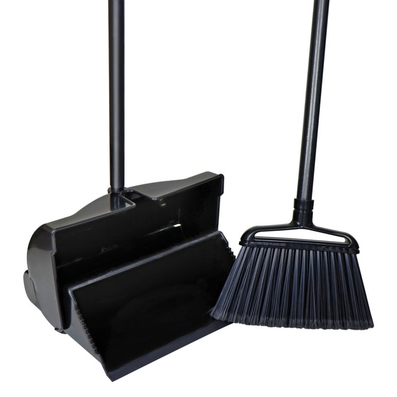 Power Clean Lobby Dustpan and Angled Broom with Hanging Hook  LDP-BN