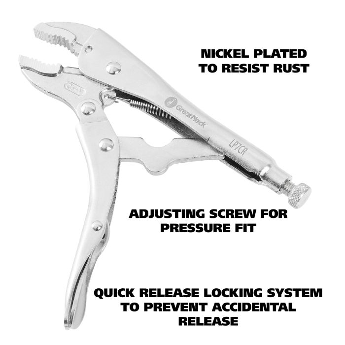 GreatNeck LP7CR 7 Inch Curved Jaw Locking Pliers
