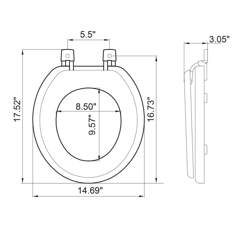 Plumb Tech  Round White Soft Cushion Toilet Seat TSSR01W