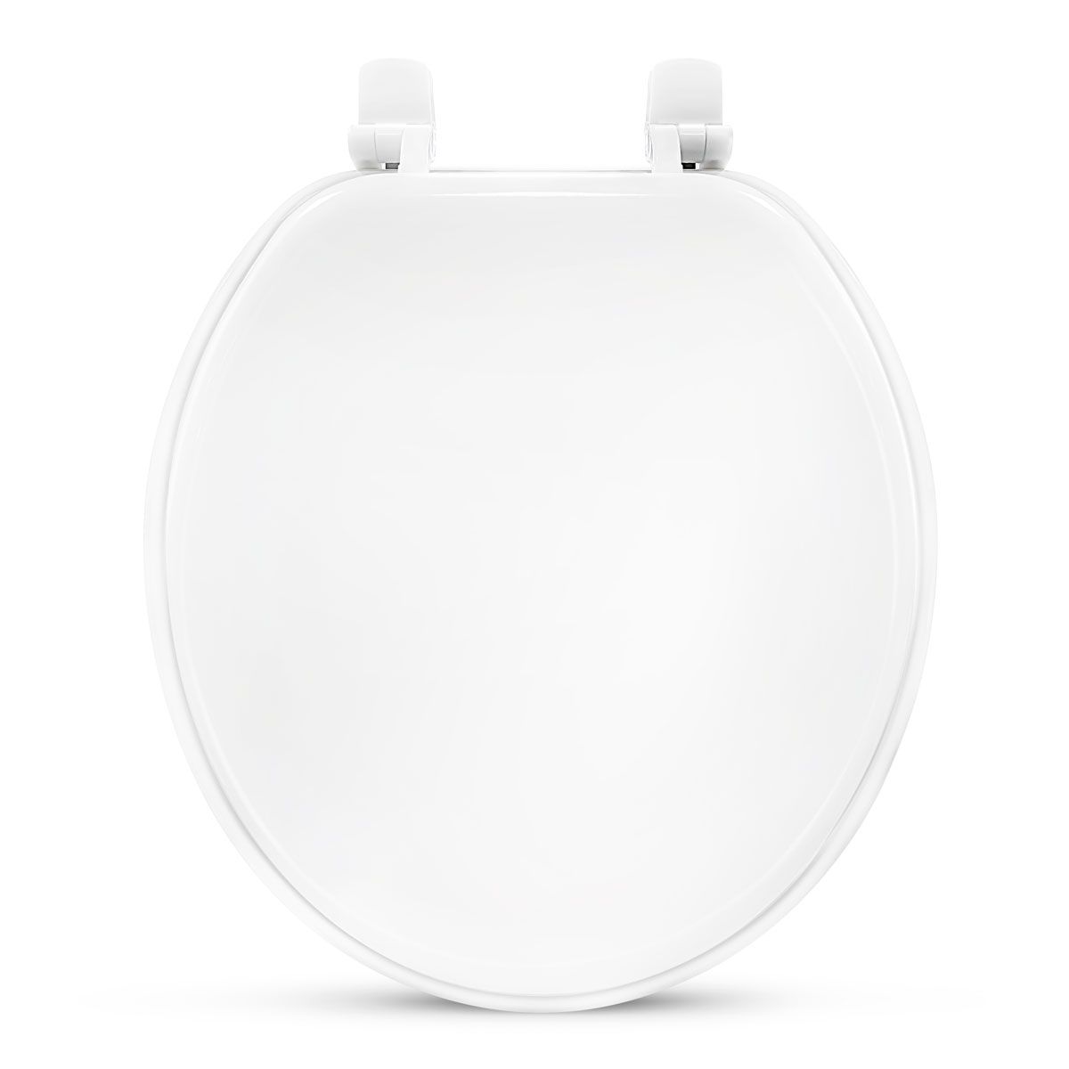 Round White Wood Toilet Seat-TSWR01W