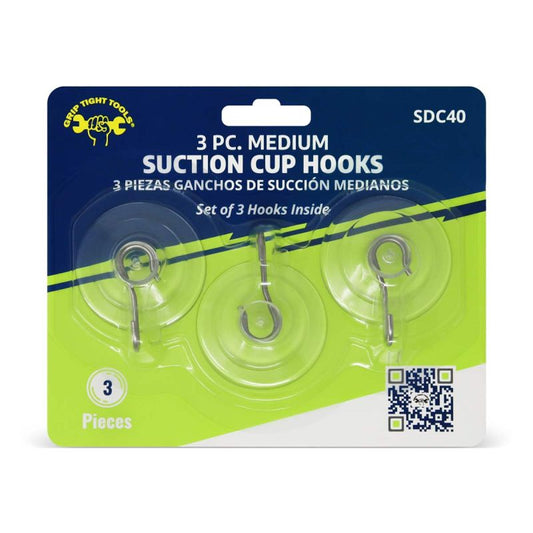 Grip tite tool SDC40  3 PC. Medium Suction Cup Hooks