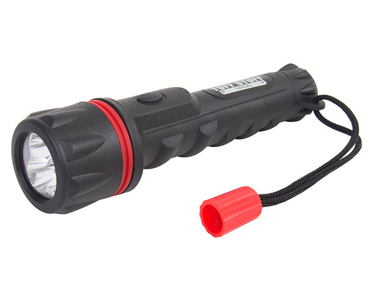 Tuff Stuff Electrical 2 AA (INCLUDED) 3 LED RUBBER GRIP FLASHLIGHT WEATHER & SHOCK RESISTANT CARDED TEP96078